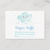 可愛い雲スターブルーベビーシャワーオムツラッフル エンクロージャーカード (正面)