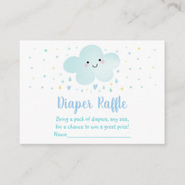 可愛い雲スターブルーベビーシャワーオムツラッフル エンクロージャーカード