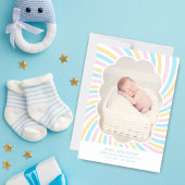 可愛い雲ユニセックスベビー写真誕生のお知らせ マグネット招待状