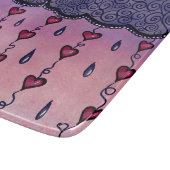 可愛い雲、ハート、雨粒 カッティングボード (角)