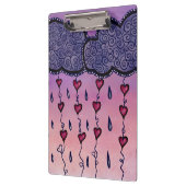 可愛い雲、ハート、雨粒 クリップボード (左)