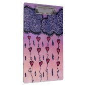 可愛い雲、ハート、雨粒 クリップボード (右)