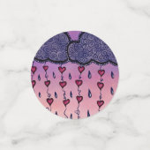 可愛い雲、ハート、雨粒 コンフェッティ (スモール正面)