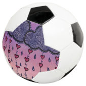 可愛い雲、ハート、雨粒 サッカーボール (3/4)