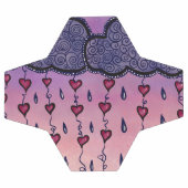 可愛い雲、ハート、雨粒 サッカーボール (フラット)