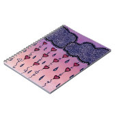 可愛い雲、ハート、雨粒 ノートブック (左側)