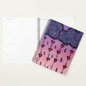 可愛い雲、ハート、雨粒 プランナー手帳 (ディスプレー)