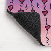 可愛い雲、ハート、雨粒 マウスパッド (コーナー)