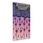 可愛い雲、ハート、雨粒 ミニクリップボード (アングル)