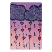 可愛い雲、ハート、雨粒 ミニクリップボード (裏面)