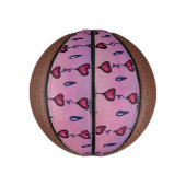 可愛い雲、ハート、雨粒 ミニバスケットボール (縦)