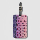 可愛い雲、ハート、雨粒 ラゲッジタグ (正面縦)