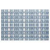 可愛い霜の降りた青雪だるま水彩柄 ファブリック (ファットクウォーター)