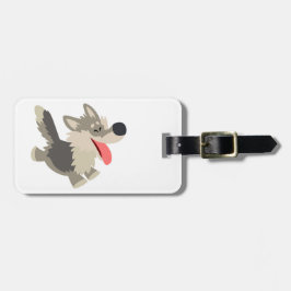 可愛い霜降り漫画ウルフ荷物タグ ラゲッジタグ