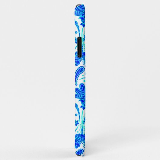 可愛い青いアクアペイズリー Case-Mate iPhoneケース (裏面/右)
