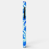 可愛い青いアクアペイズリー Case-Mate iPhoneケース (裏面/左)