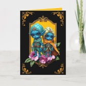 可愛い青いエルフ空白のンス ノートカード (正面)