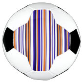 可愛い青いオレンジストライプ色 サッカーボール (回転)