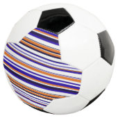 可愛い青いオレンジストライプ色 サッカーボール (3/4)