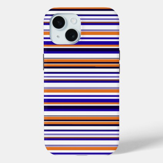 可愛い青いオレンジストライプ色 Case-Mate iPhoneケース (裏面)