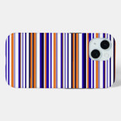 可愛い青いオレンジストライプ色 Case-Mate iPhoneケース (裏面 (横))