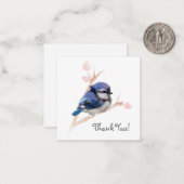 可愛い青いジェイ鳥ありがとうノートカード ノートカード (正面/裏面インサイチュ)