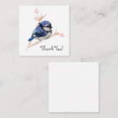 可愛い青いジェイ鳥ありがとうノートカード ノートカード (正面/裏面)