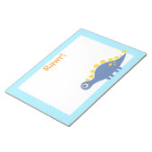 可愛い青いステゴサウルス子供へ恐竜 ノートパッド (アングル)