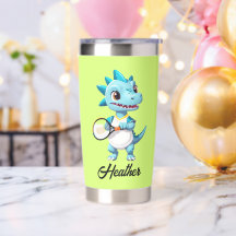 可愛い青いテニスの恐竜