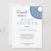 可愛い青いドーナッ恋しく思トに赤ちゃんシャワー 招待状 (正面)
