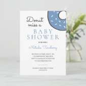 可愛い青いドーナッ恋しく思トに赤ちゃんシャワー 招待状 (スタンド正面)