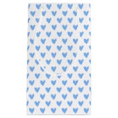 可愛い青いハート柄 スモールペーパーバッグ (正面)