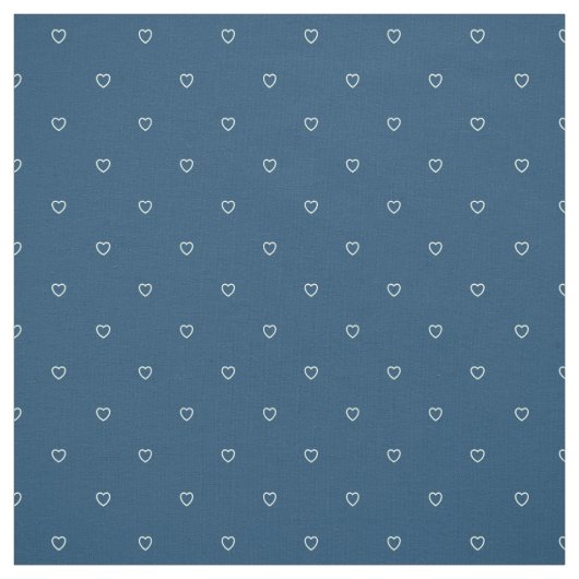 可愛い青いハート柄 ファブリック (見本)