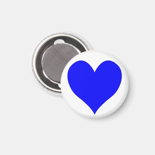 可愛い青いハート マグネット (正面/裏面)