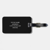 可愛い青いパタアーガイル柄のーンの旅行荷物タグ ラゲッジタグ (裏面横)