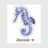 可愛い青いヒラメ シール (シート)