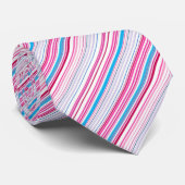 可愛い青いピンクストライプ色 ネクタイ (ロール)