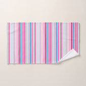可愛い青いピンクストライプ色 バスタオルセット (ハンドタオル)