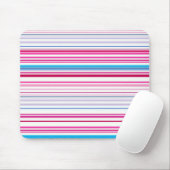 可愛い青いピンクストライプ色 マウスパッド (マウス)