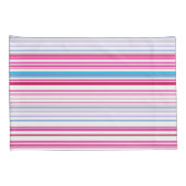 可愛い青いピンクストライプ色 枕カバー (裏面-右)