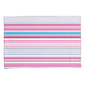 可愛い青いピンクストライプ色 枕カバー (正面右)