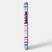 可愛い青いピンクストライプ色 Case-Mate iPhoneケース (裏面 / 左)