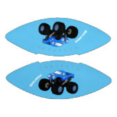 可愛い青いモンスタートラック漫画イラストレーション アメリカンフットボール (パネル)