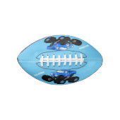 可愛い青いモンスタートラック漫画イラストレーション アメリカンフットボール (正面)