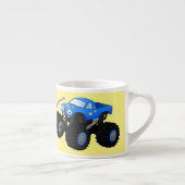 可愛い青いモンスタートラック漫画イラストレーション エスプレッソカップ (右)