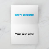 可愛い青いモンスタートラック漫画イラストレーション カード (内部)