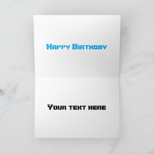 可愛い青いモンスタートラック漫画イラストレーション カード (内部)