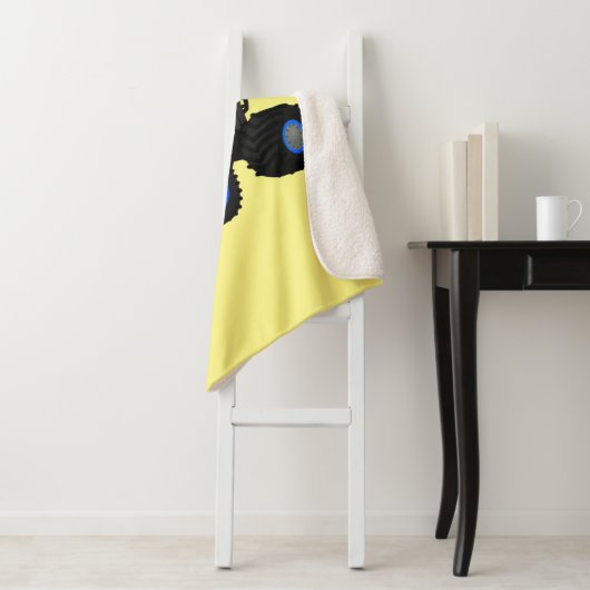 可愛い青いモンスタートラック漫画イラストレーション シェルパブランケット (インサイチュ)