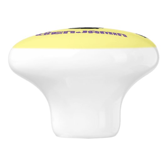 可愛い青いモンスタートラック漫画イラストレーション セラミックノブ (側面)