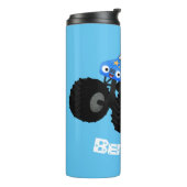 可愛い青いモンスタートラック漫画イラストレーション タンブラー (回転左)